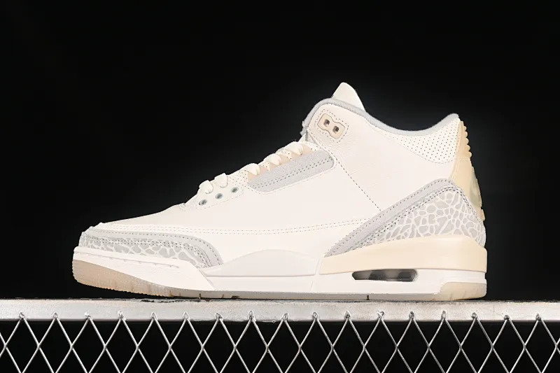 All categories Air Jordan Jordan series basketball shoes Air Jordan 3 OG version Air Jordan 3 "Craft Ivory" AJ3 Joe 3 ivory white full first layer FJ9479-100
